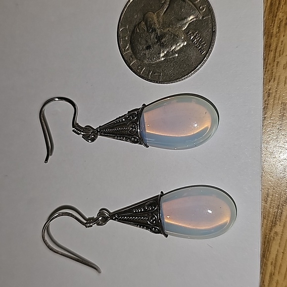New Opalite Sterling Silver Earrings - Picture 2 of 5